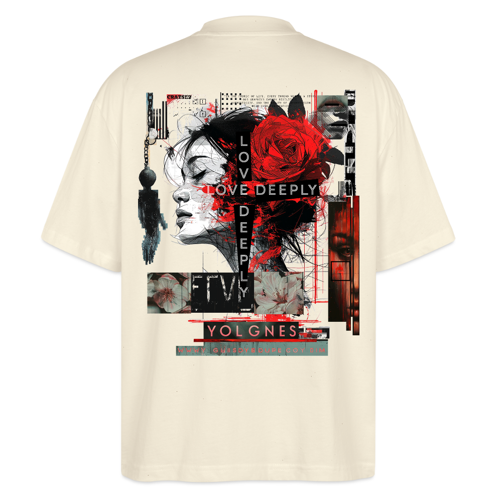 Dracorius, Liebe, 1st | Blaster, Oversize Bio T-Shirt, Unisex - Weißgrau