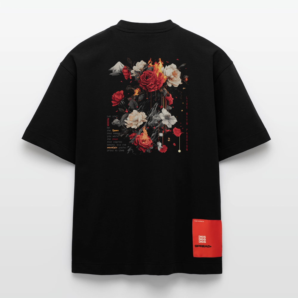 Manannan, Rose, 1st | Heve, Heavyweight Oversized Bio T-Shirt, Unisex - SOLID BLACK
