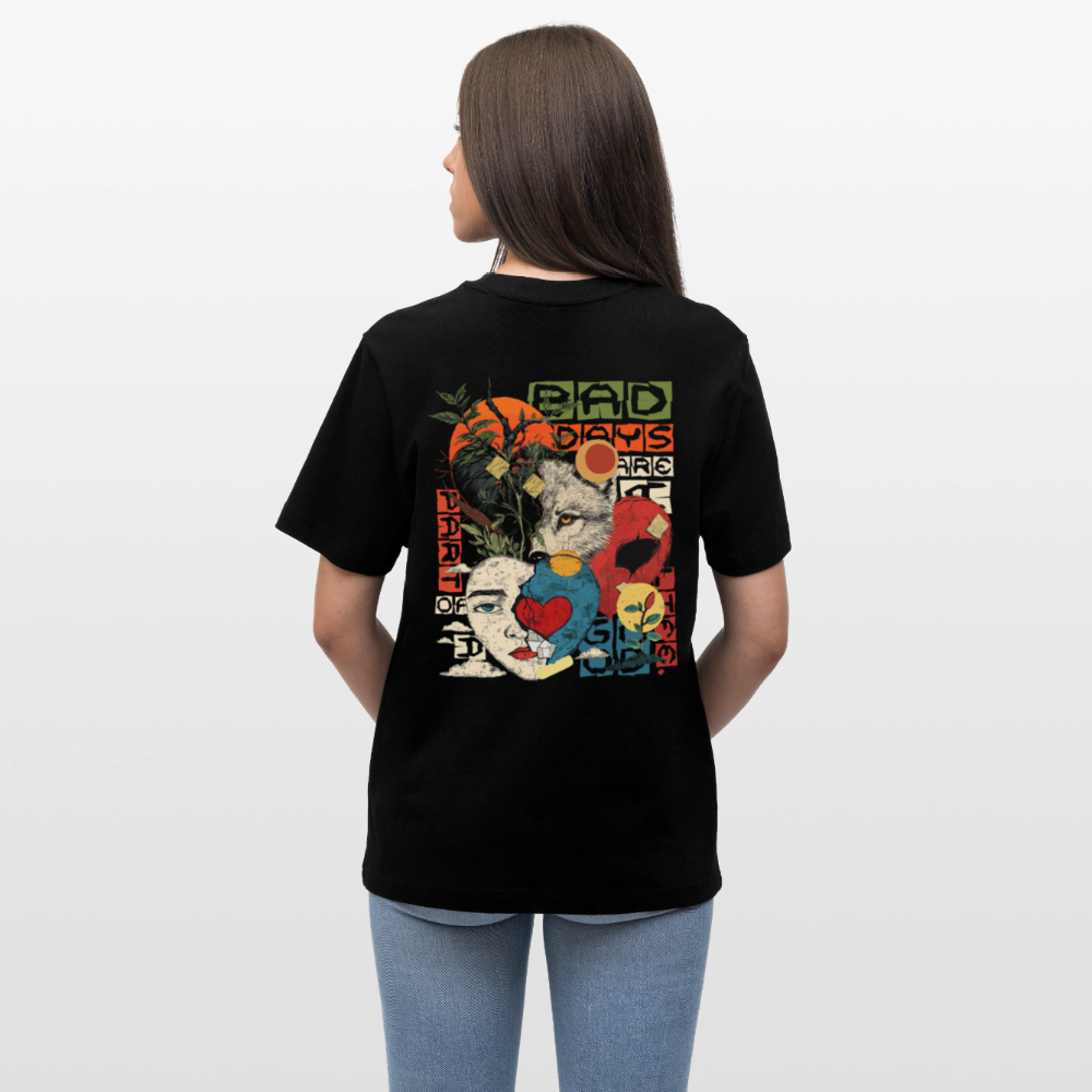 Eosan, Wolf, 1st | Essential, Relaxed Fit Unisex Bio T-Shirt - Schwarz