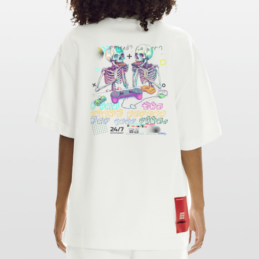 Malakar, Gaming, 1st | Heve, Heavyweight Oversized Bio T-Shirt, Unisex - OFF WHITE