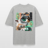 Siegfried, Augen, 1st | Blaster, Oversize Bio T-Shirt, Unisex - Grau meliert