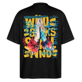 Perseus, Beten, 1st | Blaster, Oversize Bio T-Shirt, Unisex - Schwarz