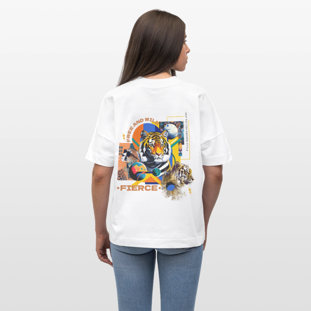 Kepleris, Tiger, 1st | Blaster, Oversize Bio T-Shirt, Unisex - Weiß