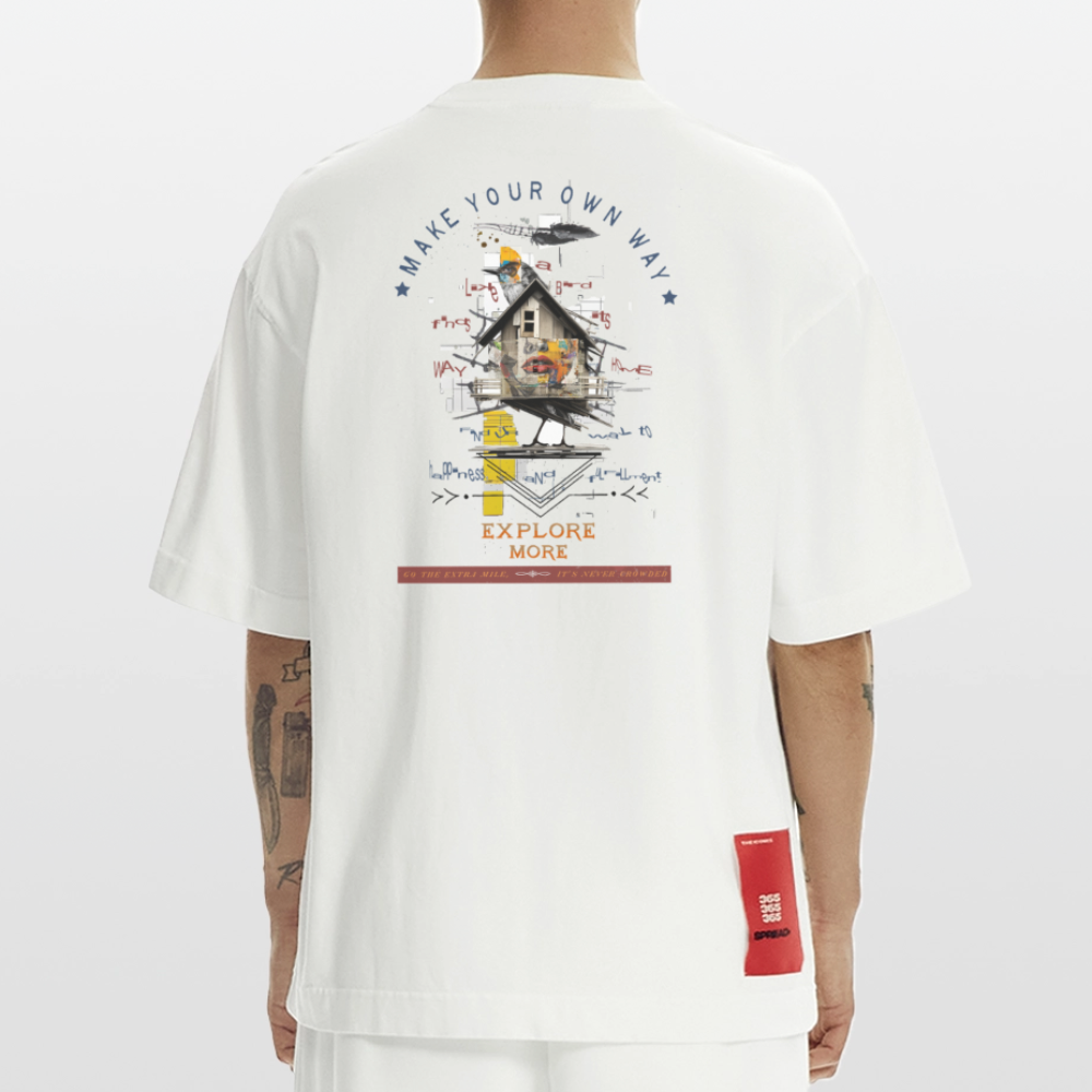 Durnamar, Vogel, 1st | Heve, Heavyweight Oversized Bio T-Shirt, Unisex - OFF WHITE