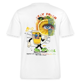 Neptaros, Zitrone, 1st | Essential, Relaxed Fit Unisex Bio T-Shirt - Weiß