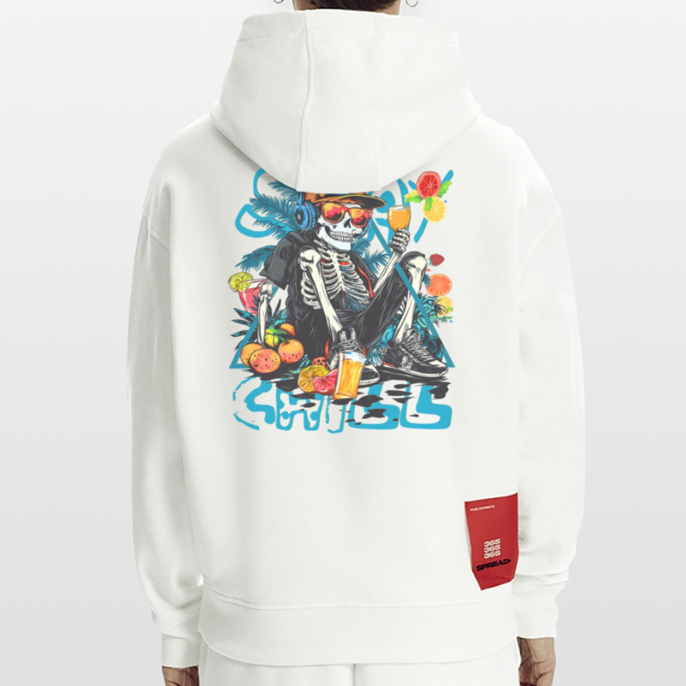 Calveron, Skelet, 1st | Heavyweight Oversized Bio Hoodie, Unisex - OFF WHITE