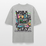 Aetherion, Laptop, 1st | Blaster, Oversize Bio T-Shirt, Unisex - Grau meliert