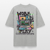 Aetherion, Laptop, 1st | Blaster, Oversize Bio T-Shirt, Unisex - Grau meliert