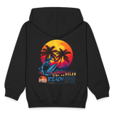 Eryan, Surfen, 1st | Kinder Zip Hoodie - Schwarz