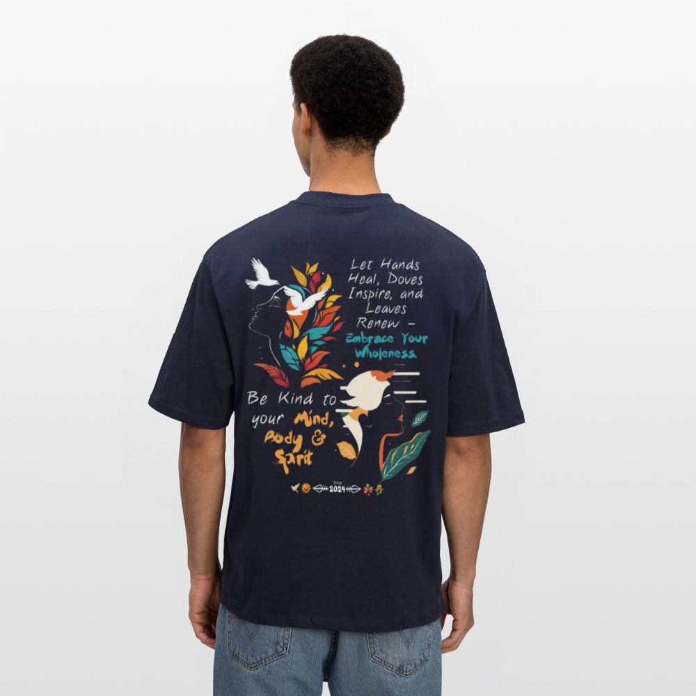 Arwa, Taube, 1st | Breezy, Oversized Unisex T-Shirt - Navy
