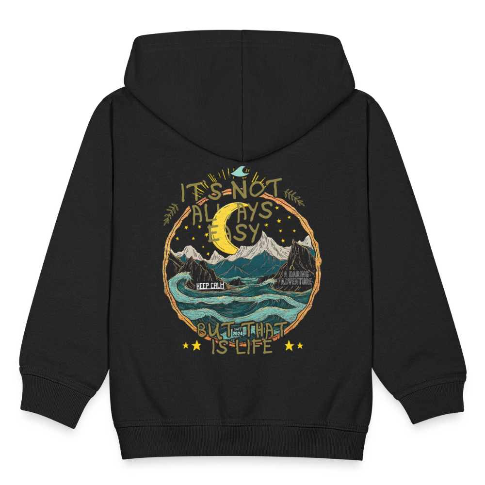 Izanami, Berge, 1st | Kinder Zip Hoodie - Schwarz