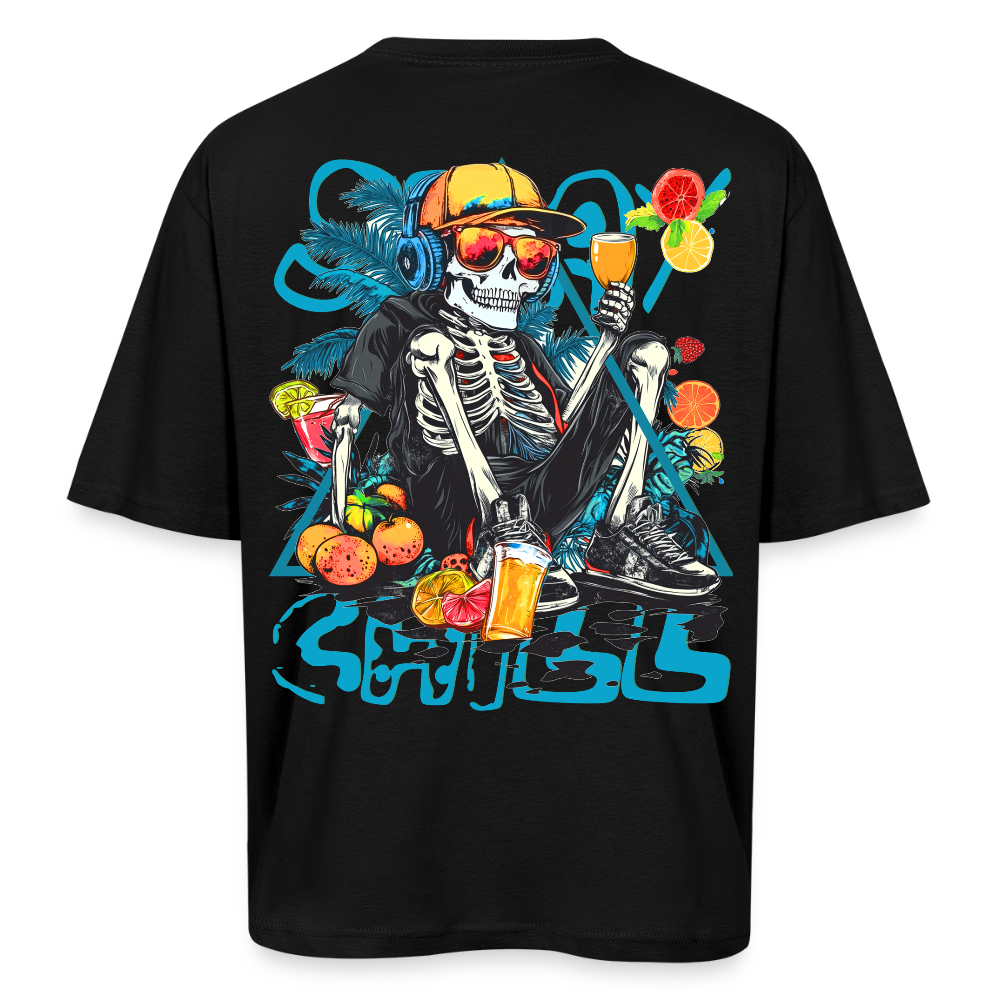 Calveron, Skelet, 1st | Breezy, Oversized Unisex T-Shirt - Schwarz