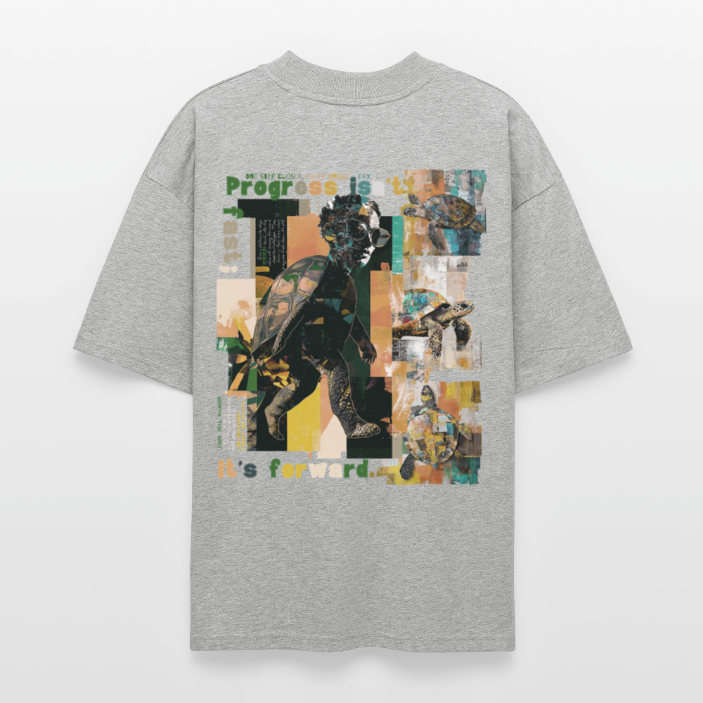 Xantherion2, Schildkröte, 1st | Blaster, Oversize Bio T-Shirt, Unisex - Grau meliert