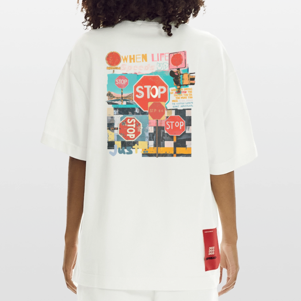 Solvarion, Stopp, 1st | Heve, Heavyweight Oversized Bio T-Shirt, Unisex - OFF WHITE