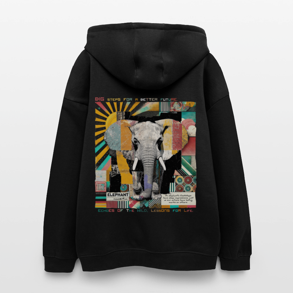 Thanatain, Elefant, 1st | Freshhood, Oversized Unisex Hoodie - Schwarz