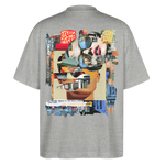 Seraphion, Gesichter, 1st | Blaster, Oversize Bio T-Shirt, Unisex - Grau meliert