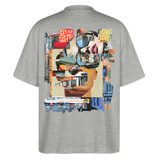 Seraphion, Gesichter, 1st | Blaster, Oversize Bio T-Shirt, Unisex - Grau meliert