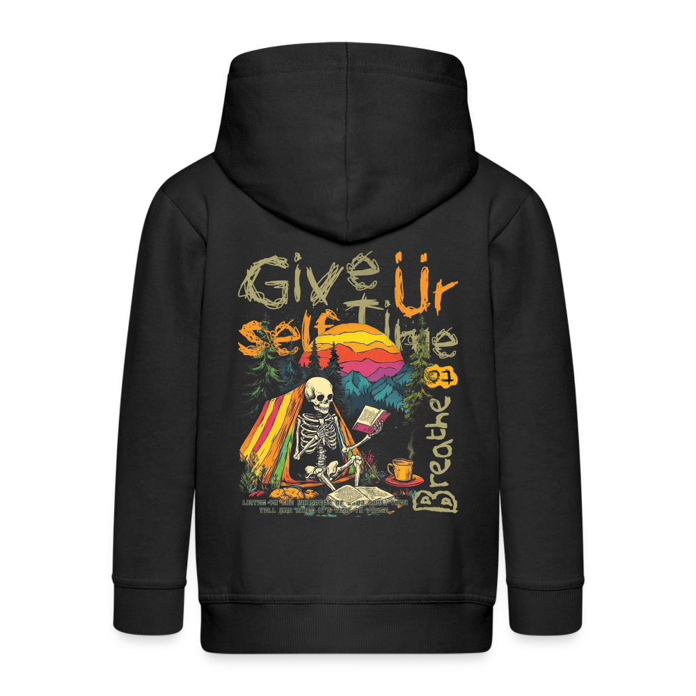 Mihriban, Skelet, 1st | Kinder Zip Hoodie - Schwarz