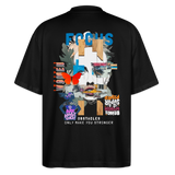 Nerthus, Gesicht, 1st | Blaster, Oversize Bio T-Shirt, Unisex - Schwarz