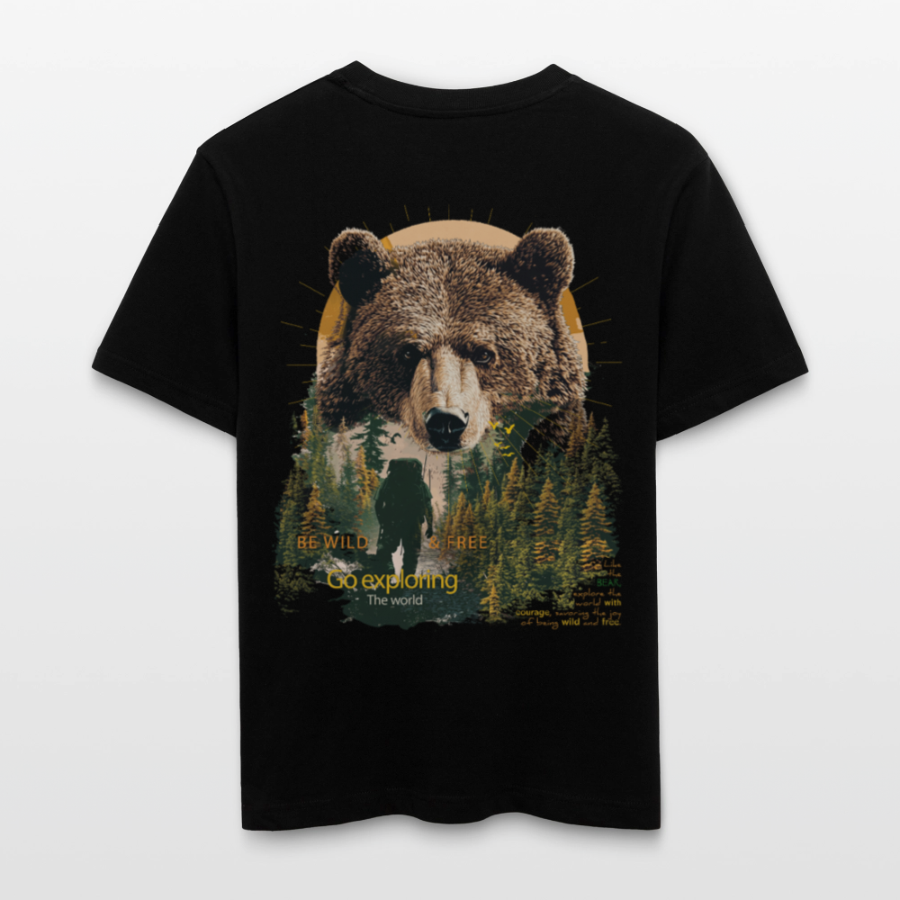 Ghadab, Bär, 1st | Essential, Relaxed Fit Unisex Bio T-Shirt - Schwarz