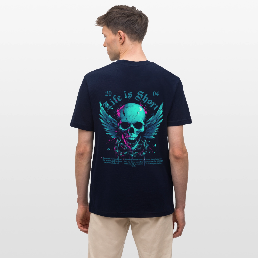 Bishamonten, Totenkopf, 1st | Essential, Relaxed Fit Unisex Bio T-Shirt - Navy