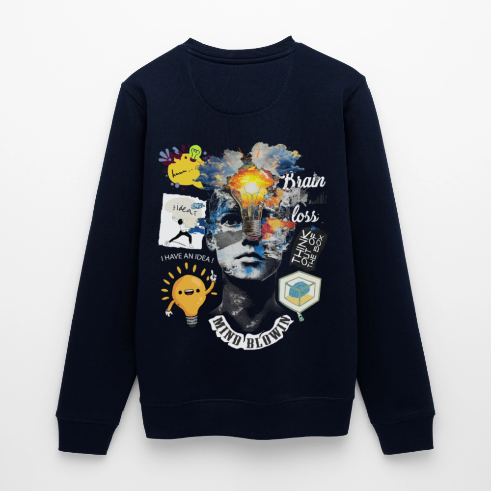 Rhean, Glühbirne, 1st | Roller, Unisex Bio-Sweatshirt - Navy