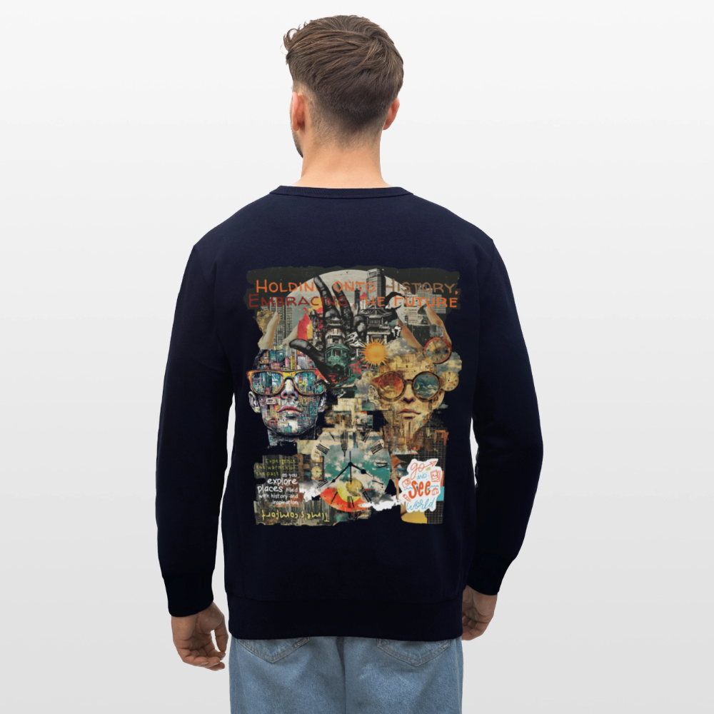 Huitzilopochtli, Gesichter, 1st | Roller, Unisex Bio-Sweatshirt - Navy