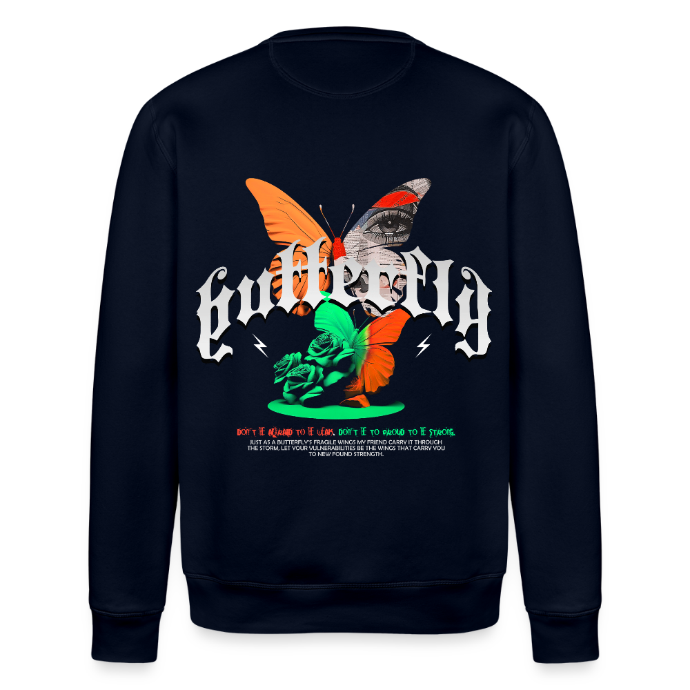 Noşîrêwan, Schmetterling, 1st | Roller, Unisex Bio-Sweatshirt - Navy