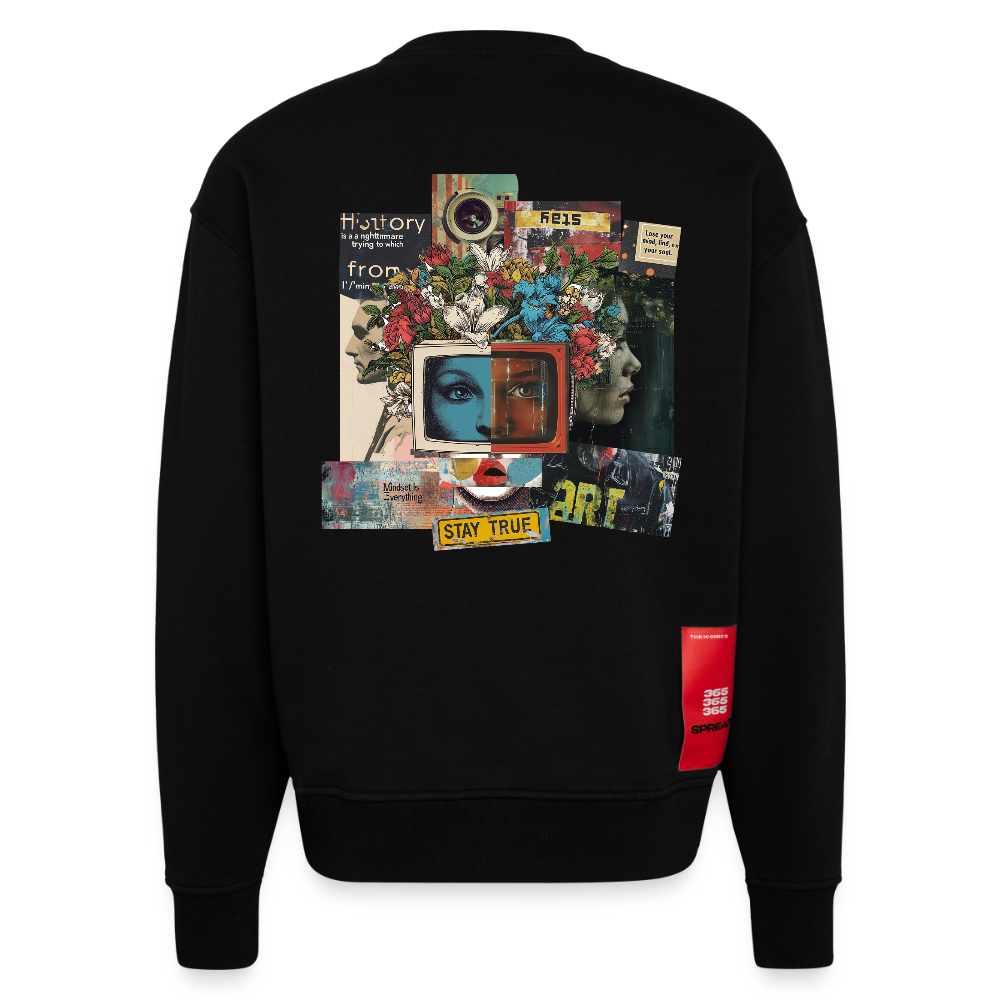 Baranê, Fernseher, 1st | Heavyweight Oversized Bio Sweater, Unisex - SOLID BLACK