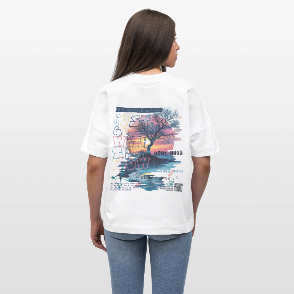 Oblivar, Baum, 1st | Blaster, Oversize Bio T-Shirt, Unisex - Weiß