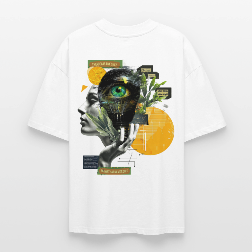 Stellara, Glühbirne, 1st | Blaster, Oversize Bio T-Shirt, Unisex - Weiß