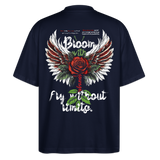 Amaterasu , Engelsflügel, 1st | Blaster, Oversize Bio T-Shirt, Unisex - Navy