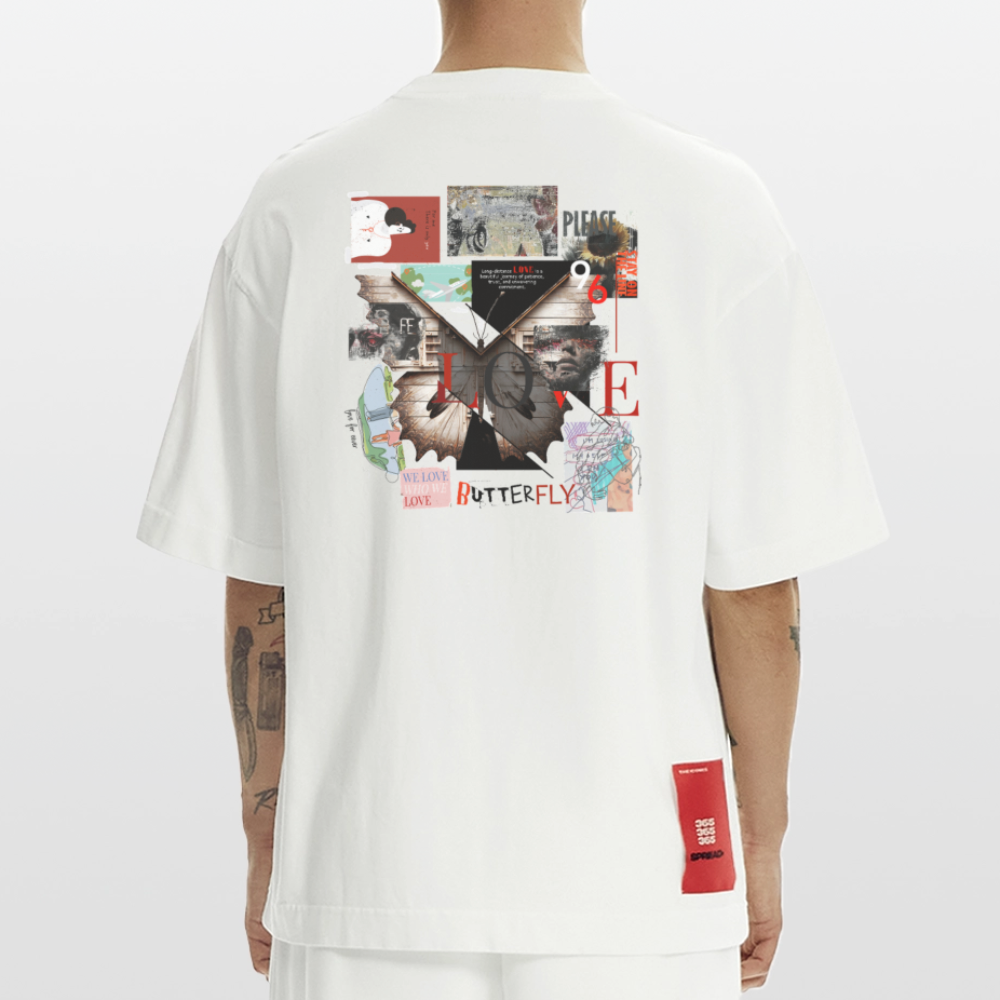 Zentharior, Schmetterling, 1st | Heve, Heavyweight Oversized Bio T-Shirt, Unisex - OFF WHITE