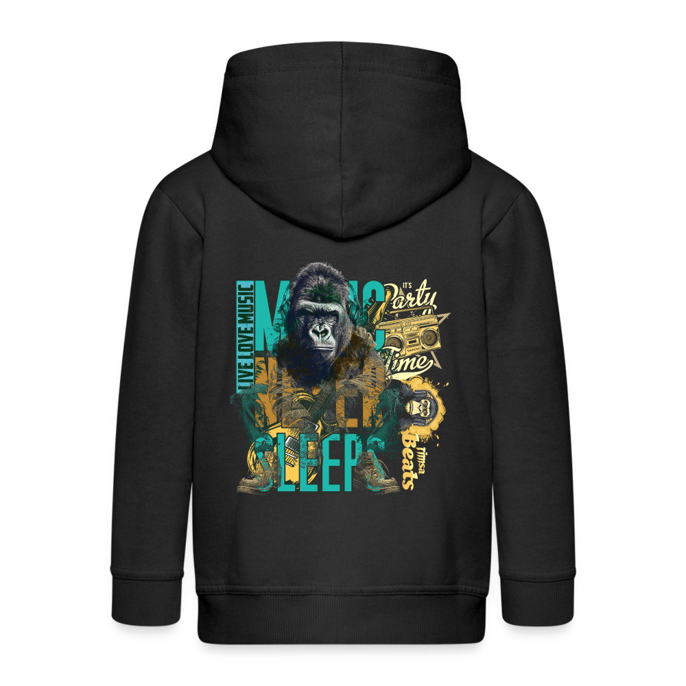 Herakles, Gorilla, 1st | Kinder Zip Hoodie - Schwarz