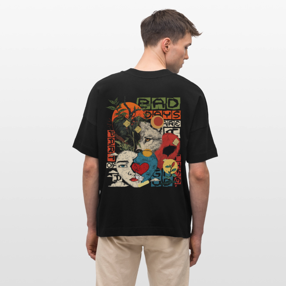 Eosan, Wolf, 1st | Blaster, Oversize Bio T-Shirt, Unisex - Schwarz
