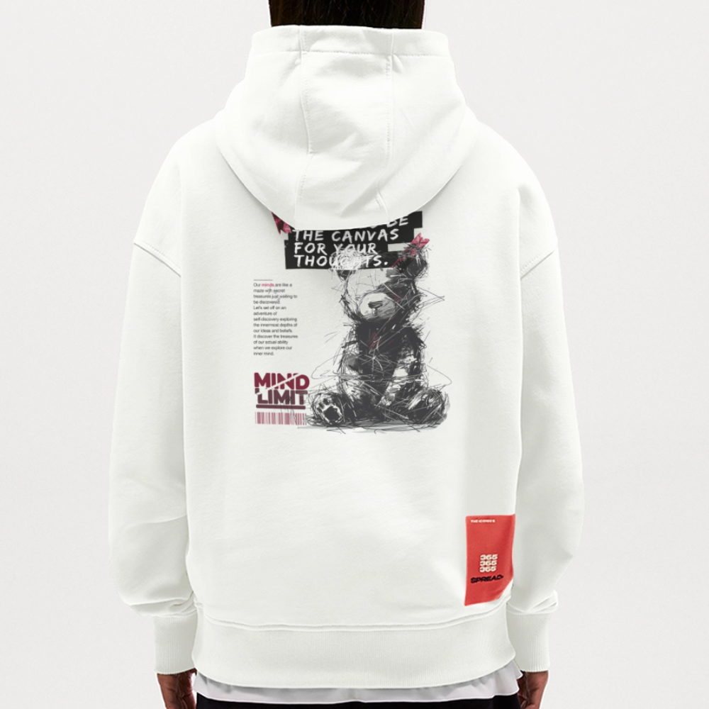 Zentharis, Bär, 1st | Heavyweight Oversized Bio Hoodie, Unisex - OFF WHITE