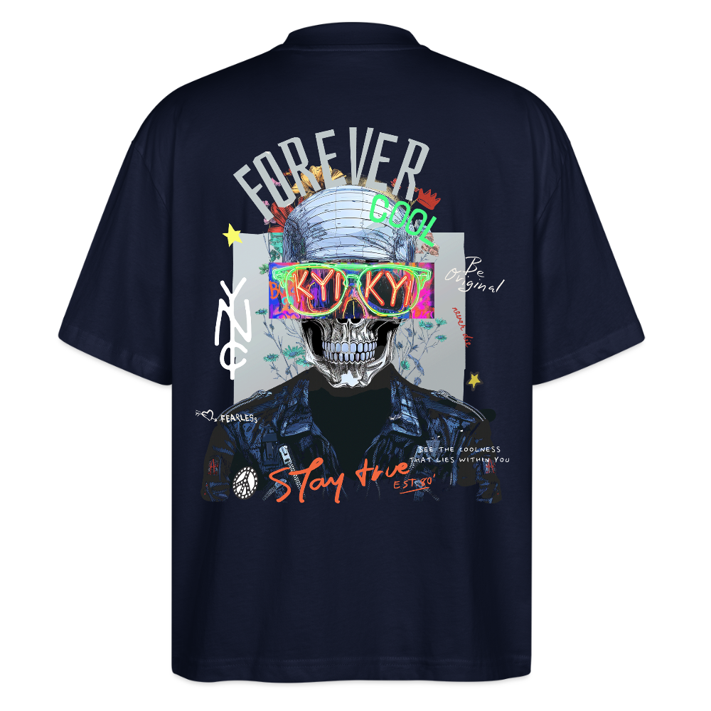 Fenriswolf, Totenkopf, 1st | Blaster, Oversize Bio T-Shirt, Unisex - Navy