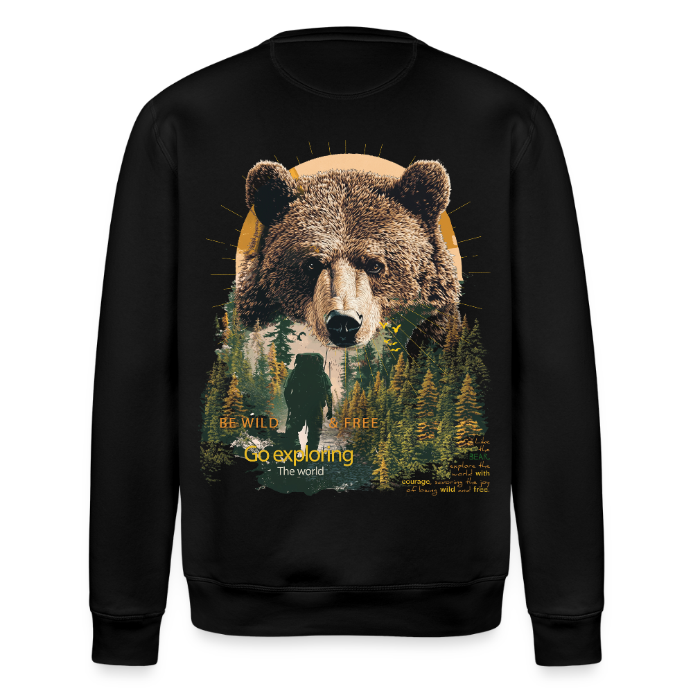 Ghadab, Bär, 1st | Roller, Unisex Bio-Sweatshirt - Schwarz
