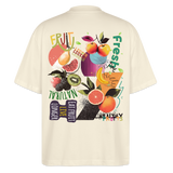 Xerathis, Obst, 1st | Blaster, Oversize Bio T-Shirt, Unisex - Weißgrau