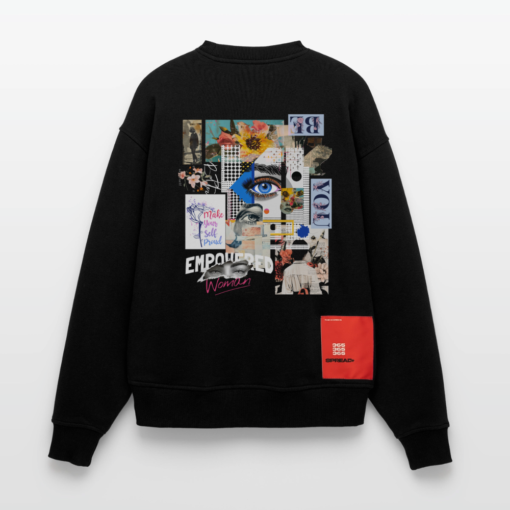 Jade, Augen, 1st | Heavyweight Oversized Bio Sweater, Unisex - SOLID BLACK