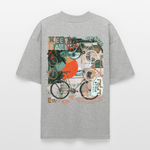 Eldrathis2, Fahrrad, 1st | Blaster, Oversize Bio T-Shirt, Unisex - Grau meliert