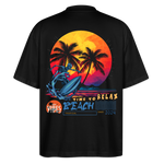 Eryan, Surfen, 1st | Blaster, Oversize Bio T-Shirt, Unisex - Schwarz