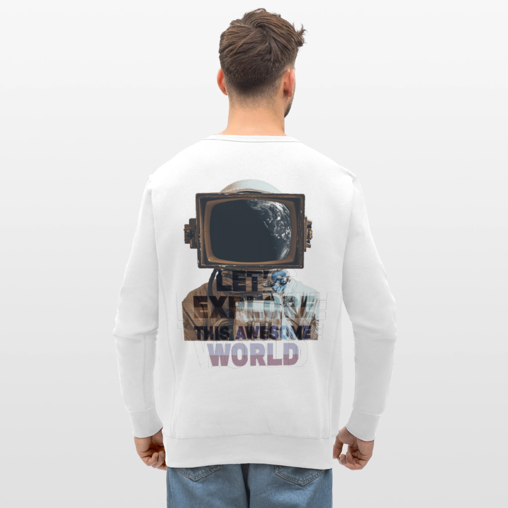 Denebris, Astronaut, 1st | Roller, Unisex Bio-Sweatshirt - Weiß