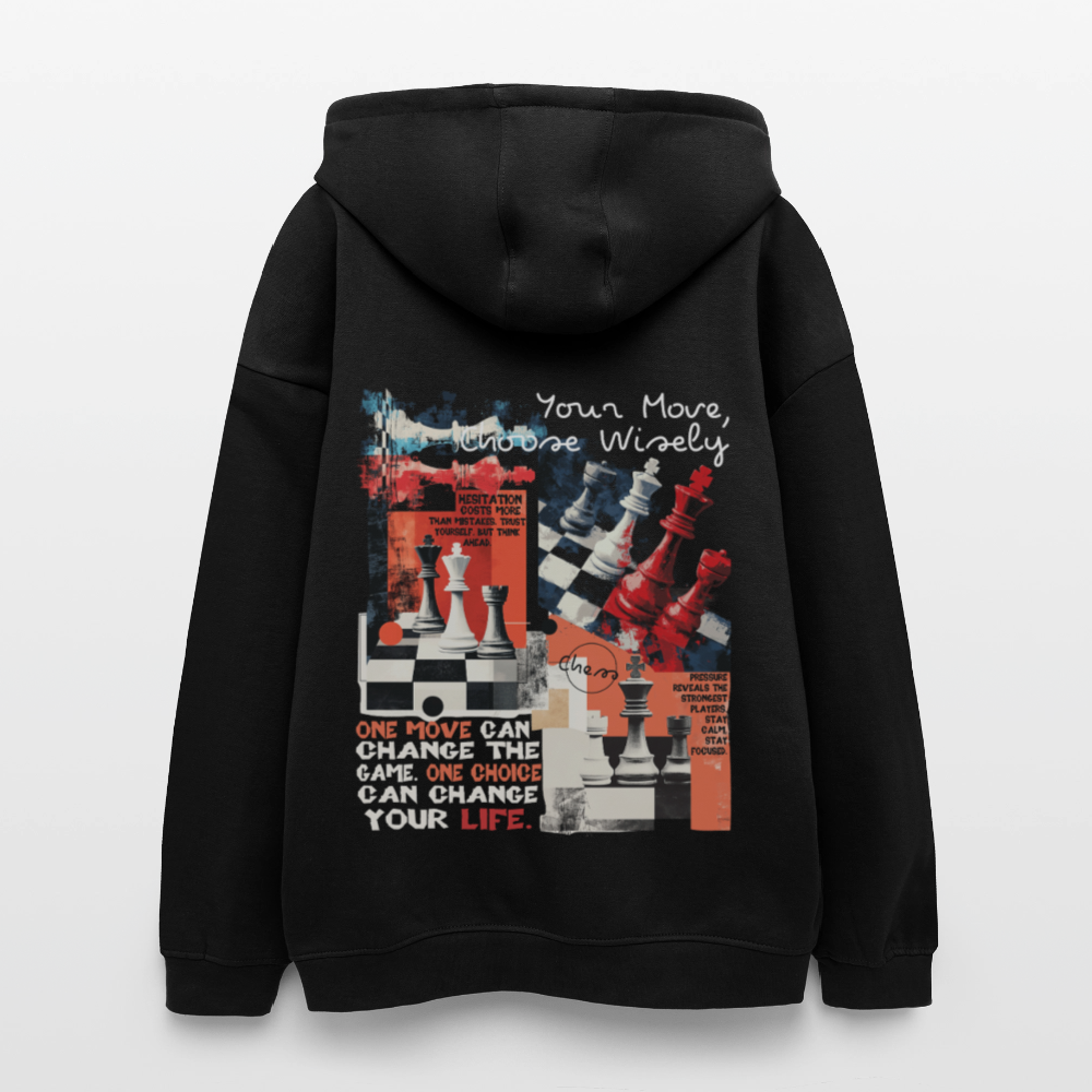 Heraa, Schach, 1st | Freshhood, Oversized Unisex Hoodie - Schwarz