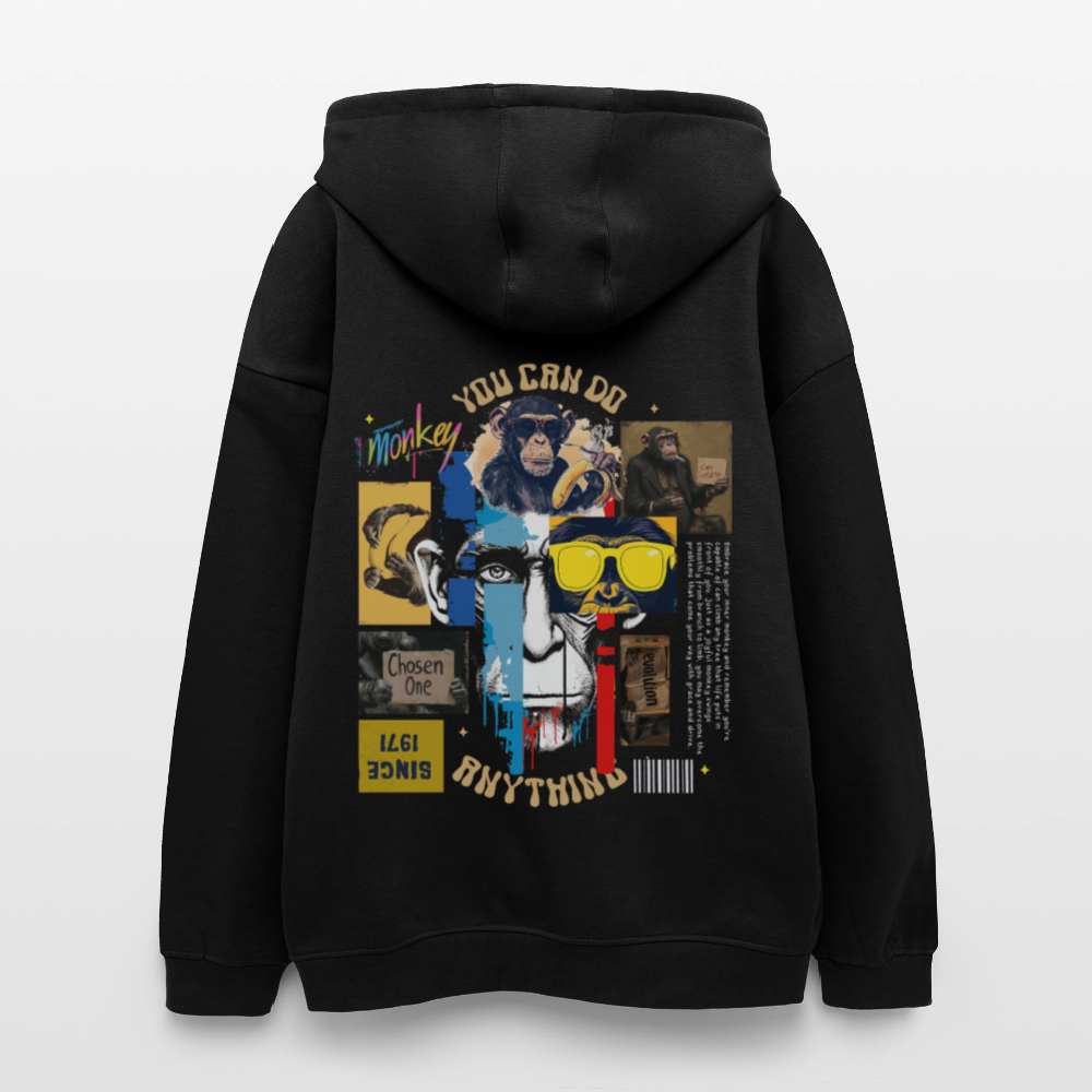 Xurjin, Affe, 1st | Freshhood, Oversized Unisex Hoodie - Schwarz