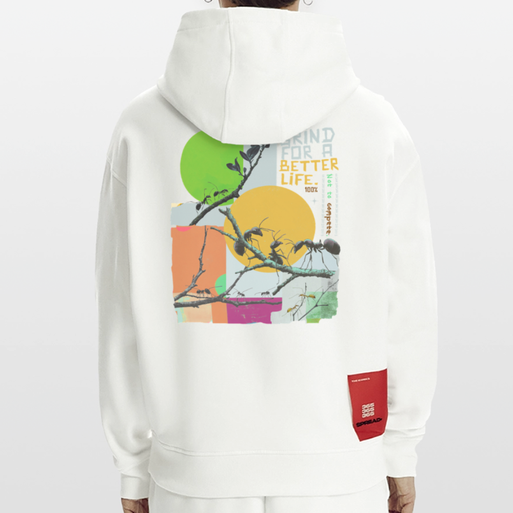 Draganis, Ameisen, 1st | Heavyweight Oversized Bio Hoodie, Unisex - OFF WHITE