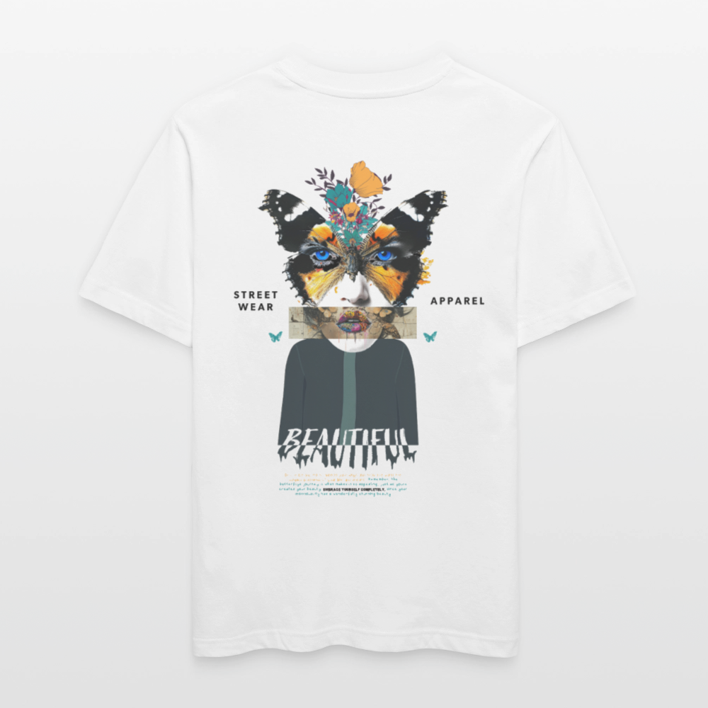 Siriothis, Schmetterling, 1st | Essential, Relaxed Fit Unisex Bio T-Shirt - Weiß
