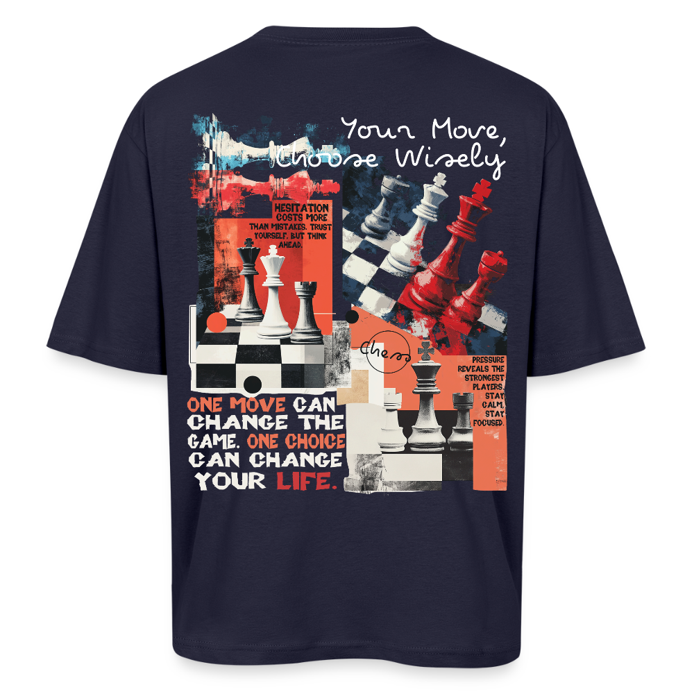 Heraa, Schach, 1st | Breezy, Oversized Unisex T-Shirt - Navy