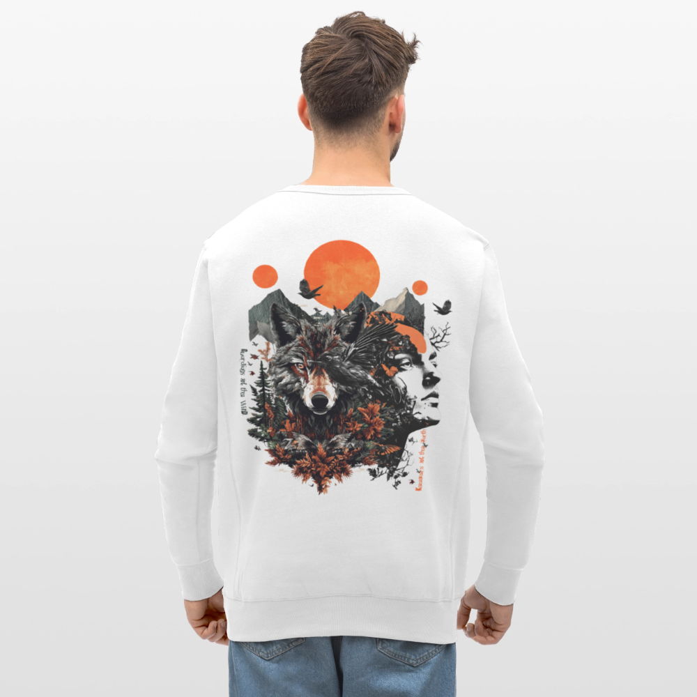 Vaermundis, Wolf, 1st | Roller, Unisex Bio-Sweatshirt - Weiß