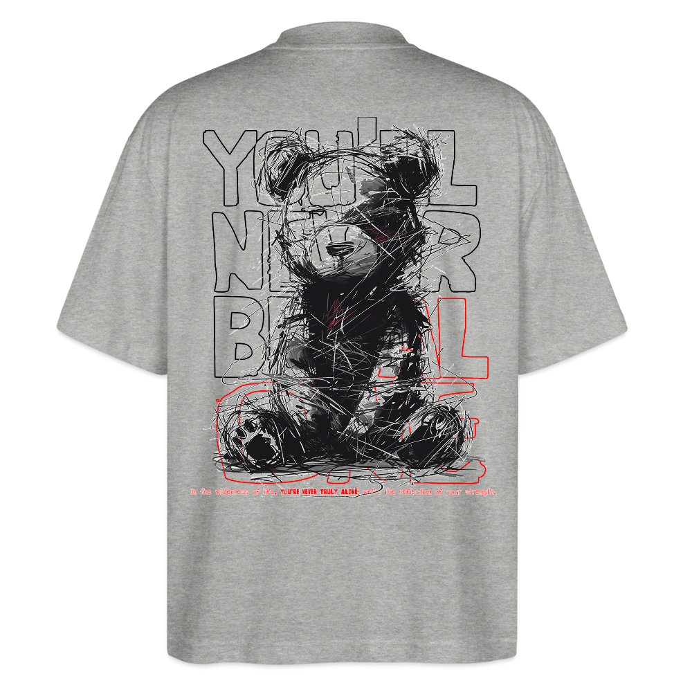 Astravor, Bär, 1st | Blaster, Oversize Bio T-Shirt, Unisex - Grau meliert
